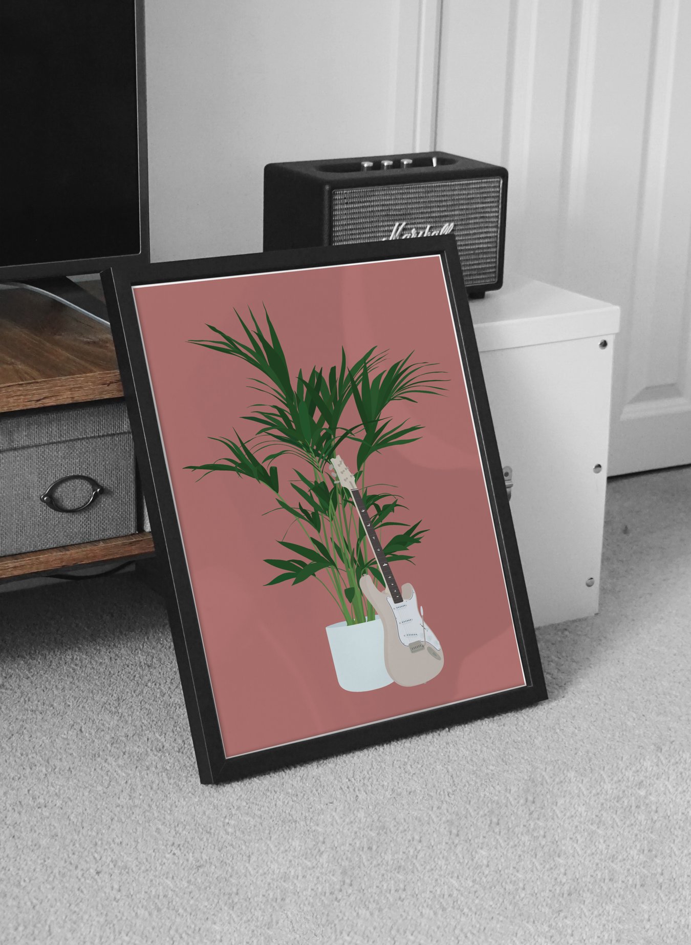 Image of Electric Guitar Houseplant Print