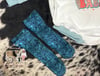 Tooled Turquoise Boot Socks