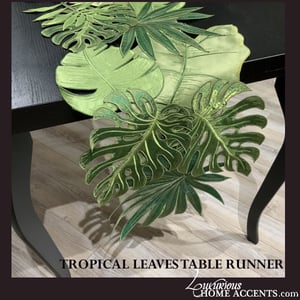 Image of Tropical Leaves Table Runner