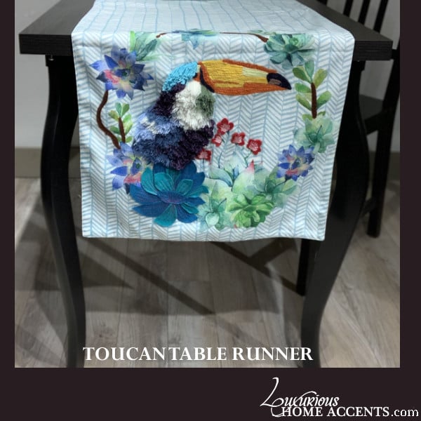 Image of Toucan Spa Blue Table Runner