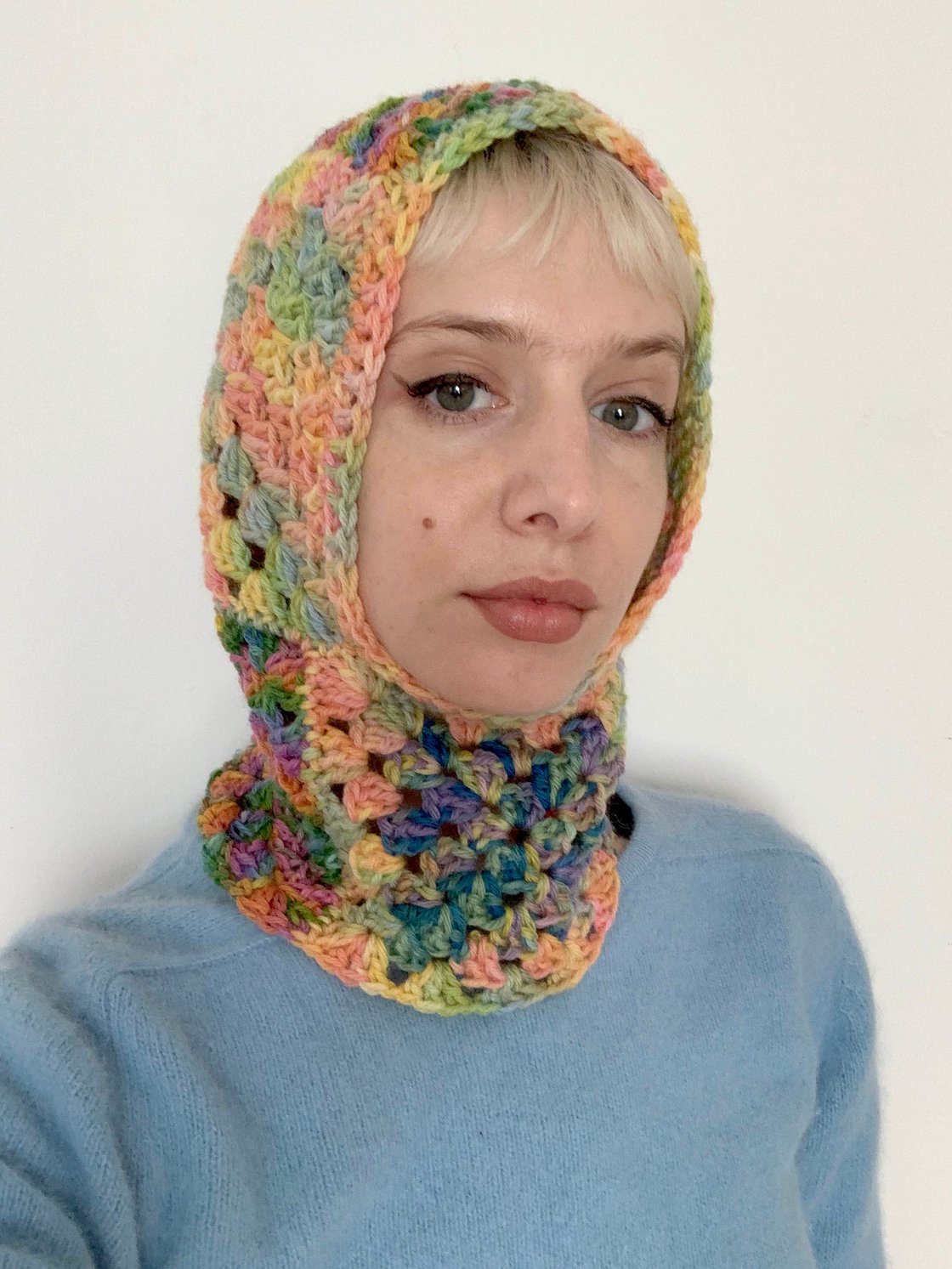 Image of Granny Square Balaclava Sherbet Flavor- Medium