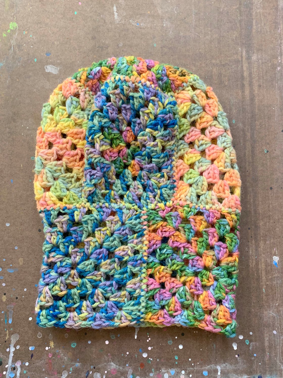 Image of Granny Square Balaclava Sherbet Flavor- Medium