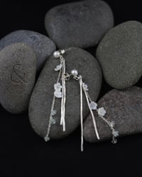 Image 4 of Aquamarine Blossom Drop Earrings