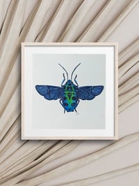 Image 1 of Chrysocoris Beetle Watercolor Illustration ORIGINAL ARTWORK 