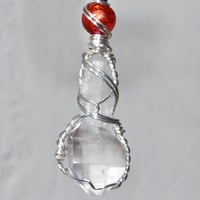 Image 3 of Scepter Quartz Crystal  Handmade Pendant with Venetian Glass Bead