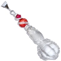 Image 1 of Scepter Quartz Crystal  Handmade Pendant with Venetian Glass Bead