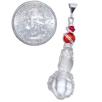 Image 5 of Scepter Quartz Crystal  Handmade Pendant with Venetian Glass Bead