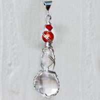 Image 2 of Scepter Quartz Crystal  Handmade Pendant with Venetian Glass Bead