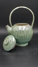 Fluted light green teapot 