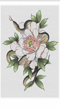 Snake and peony 