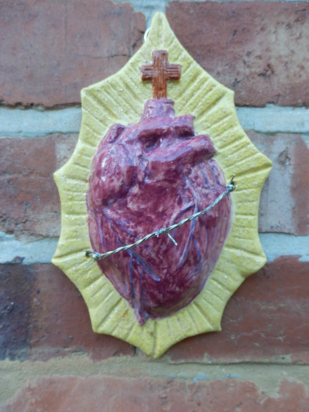 Sacred Heart Ceramic Wall Art