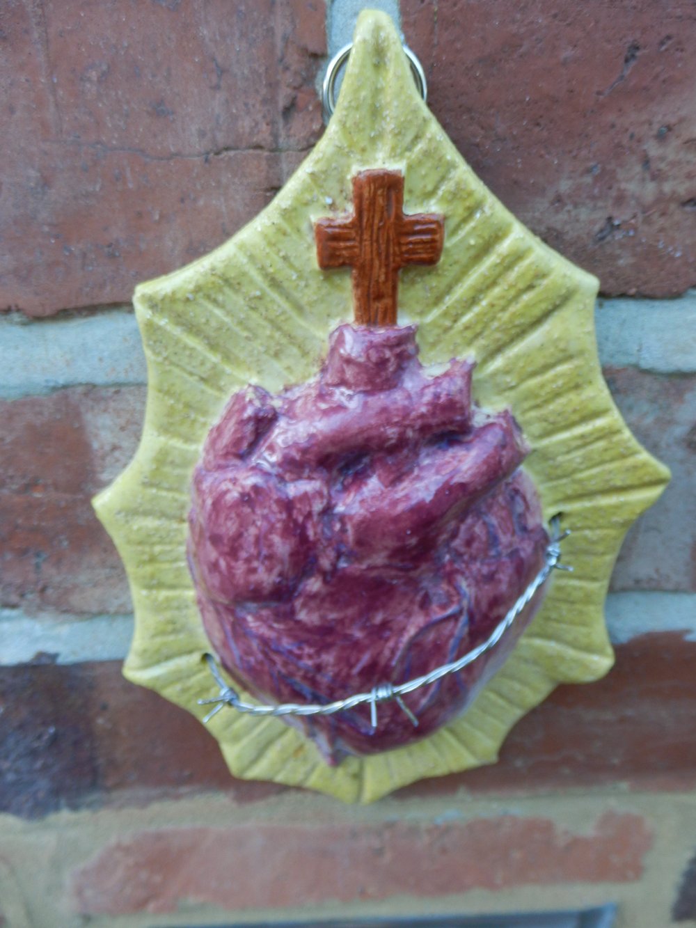 Sacred Heart Ceramic Wall Art