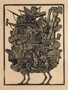 Howl's Moving Castle Block Print