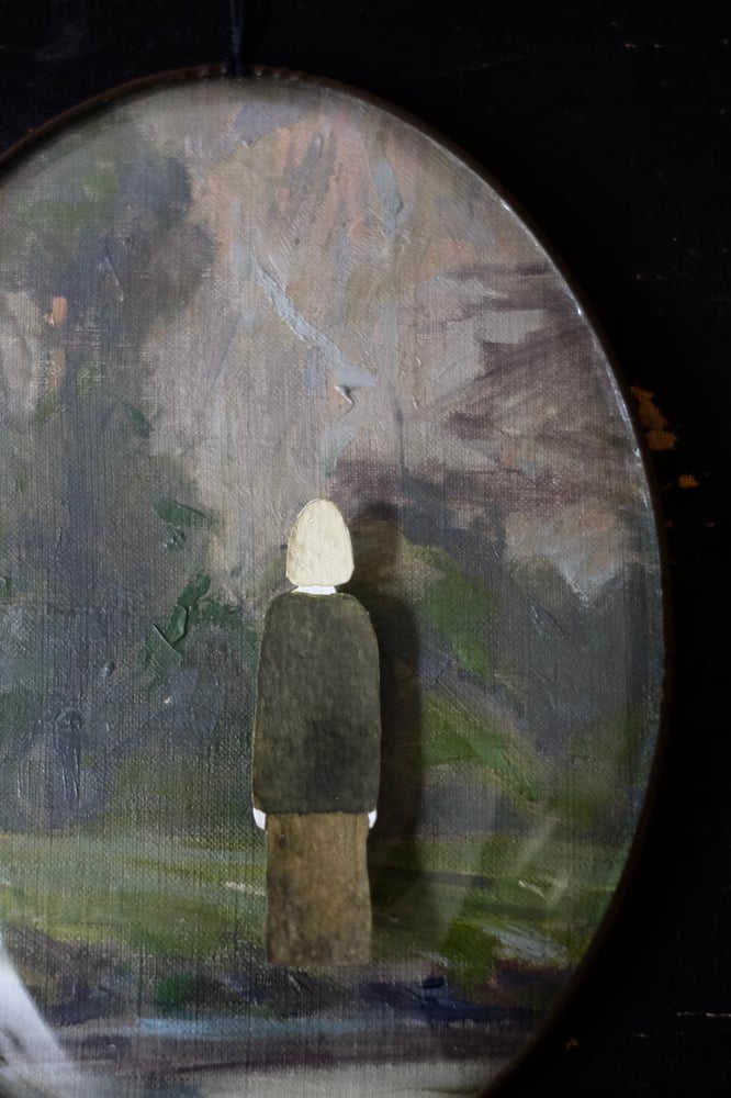 Image of Huile sur toile mise sous verre bombé - 18,5 cm x 14,5 cm - #93