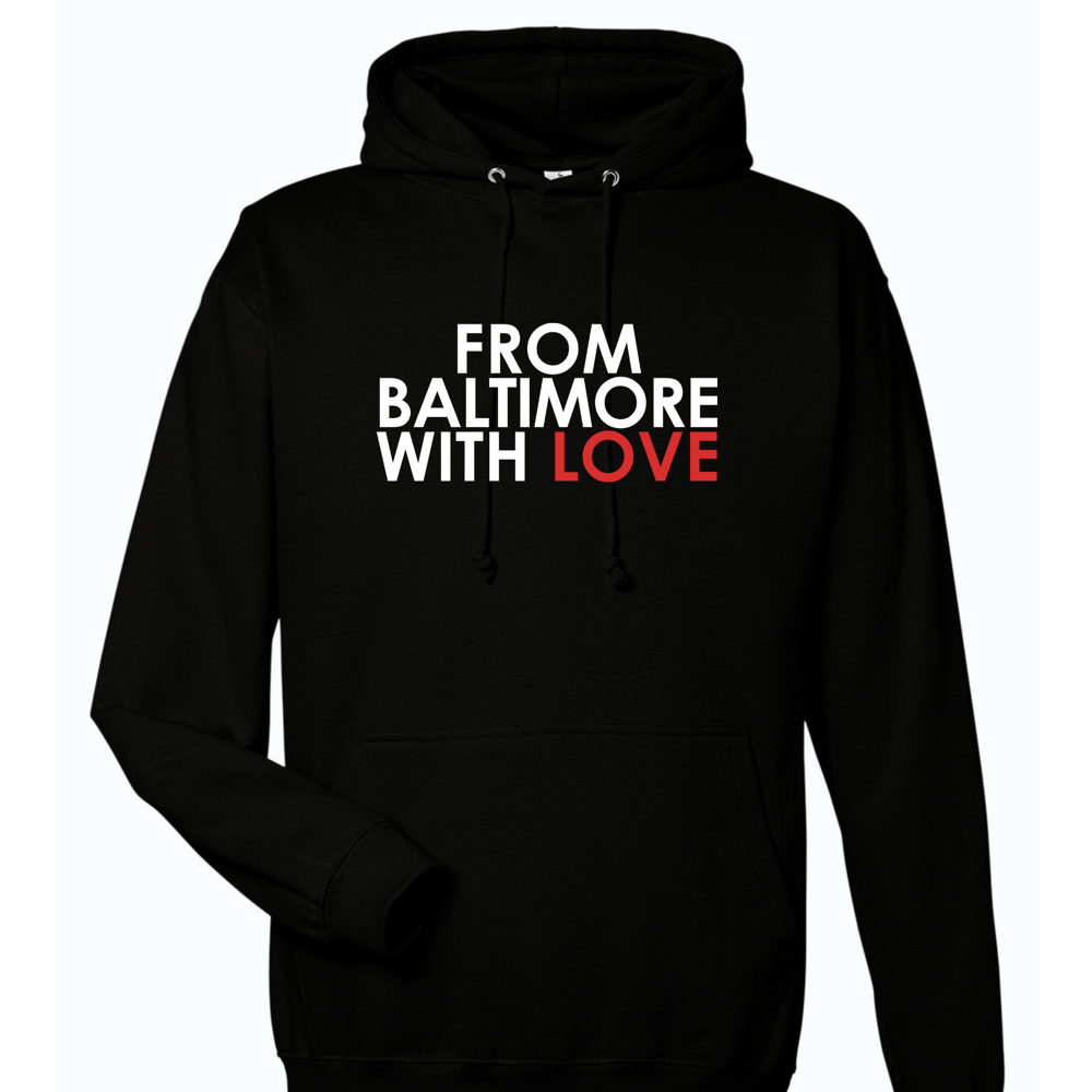 Image of From Baltimore With Love Hoodie - Black/Red