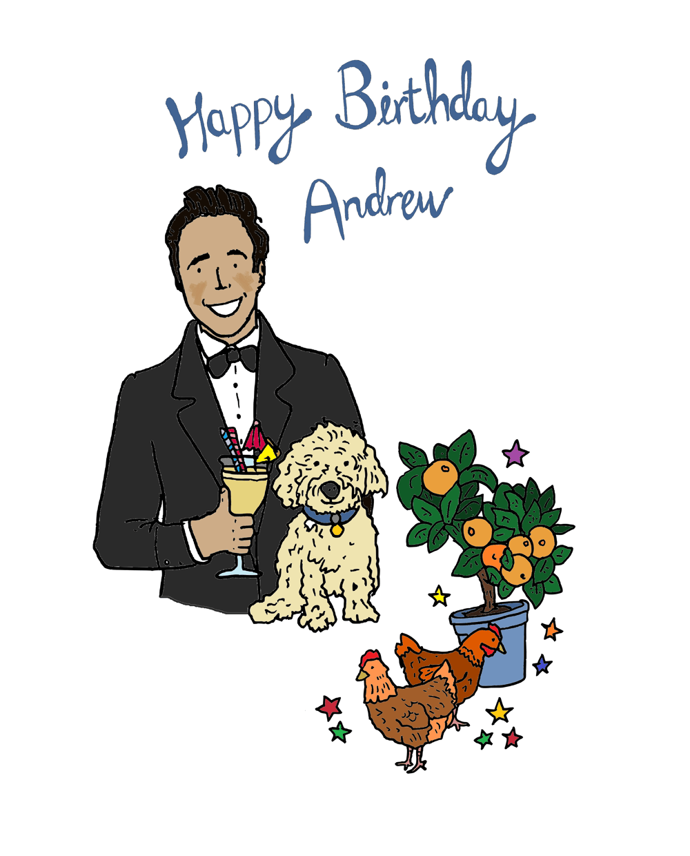 Image of Personalised custom illustration card - perfect for birthdays, weddings, engagements, etc!