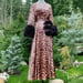 Image of Leopard Marabou-cuffed "Beverly" Gown 