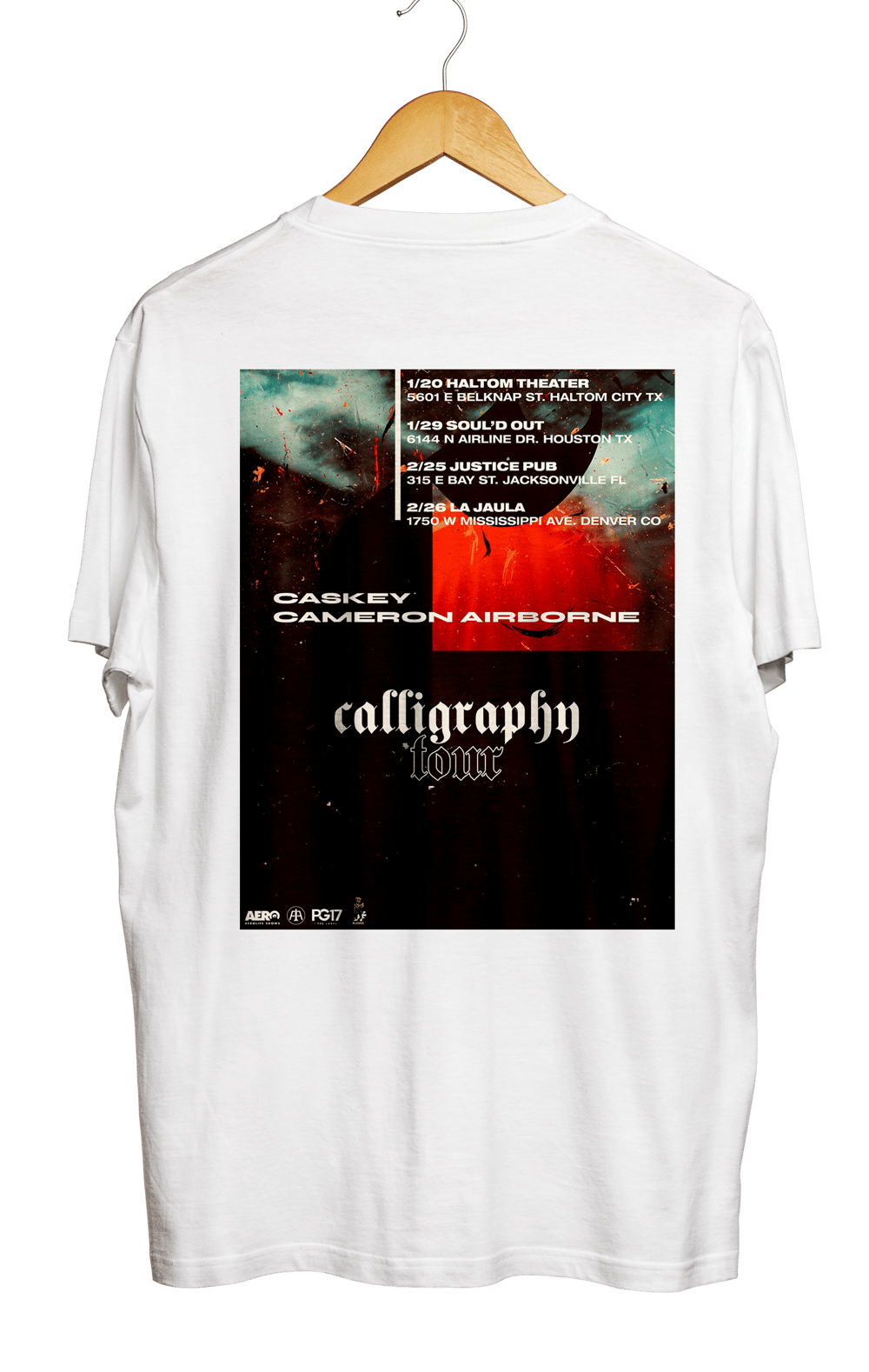 Caskey Caligraphy Tour Merch in White