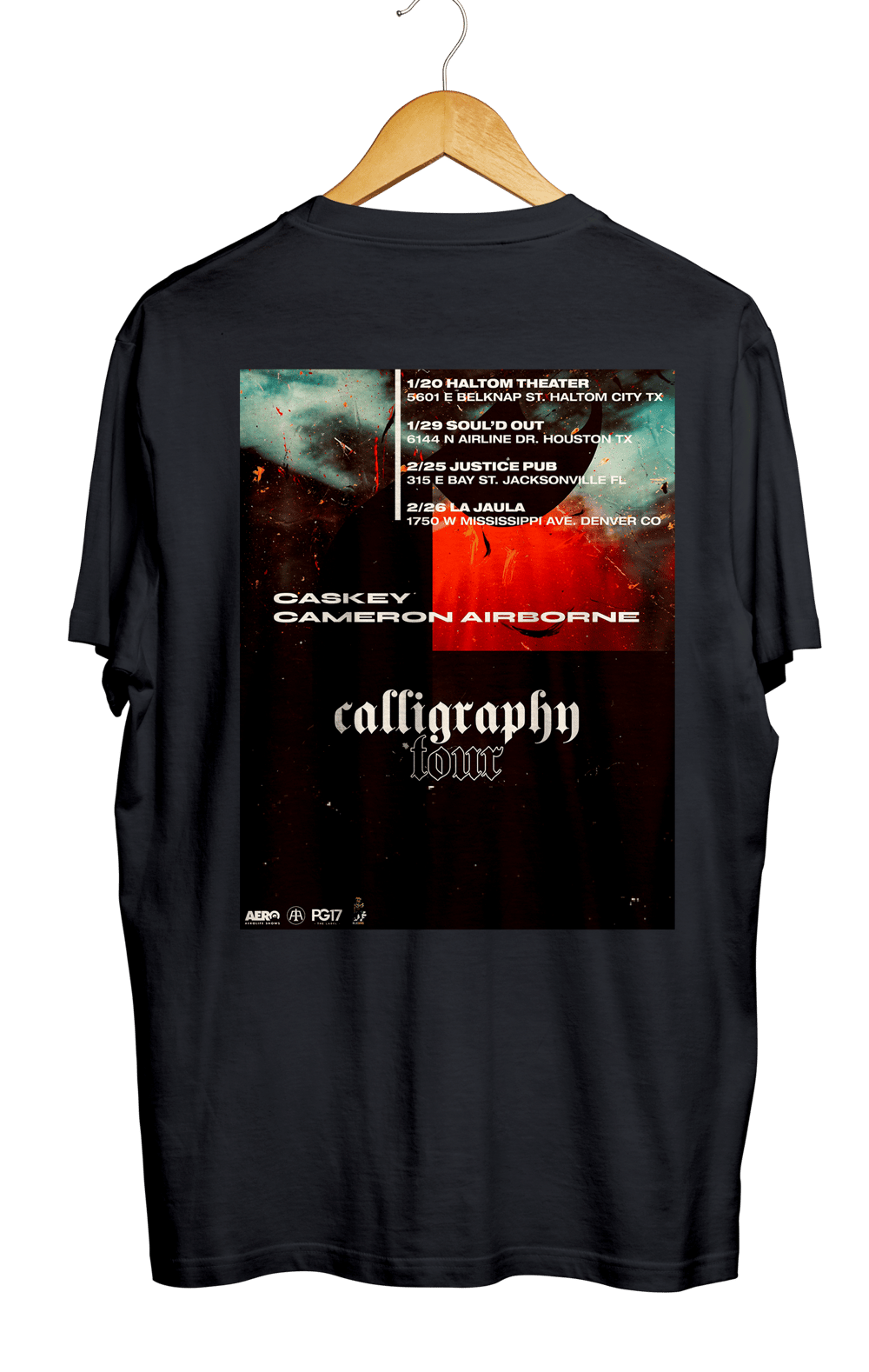 Caskey Caligraphy Tour Merch in Black