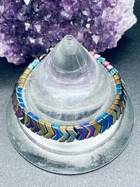 Image 3 of Multi-Color Hematite Chevron Bracelet 