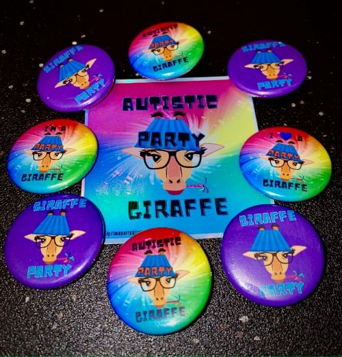 Giraffe Party Buttons & Stickers
