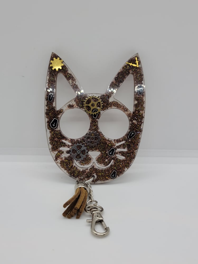 Image of Steam Punk Kitty Self-Defense Keychain (Large)