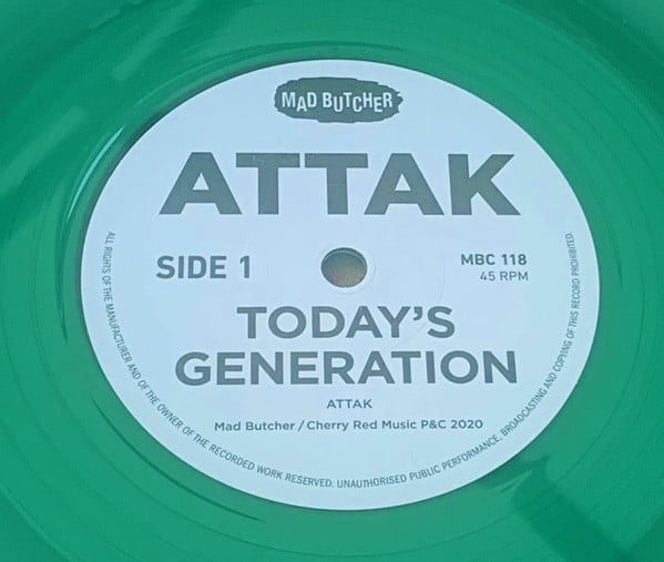 Image of Attak – "Today's Generation E.P." 7" (green vinyl)