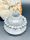 Silver Hematite & CZ Barrel Beads 