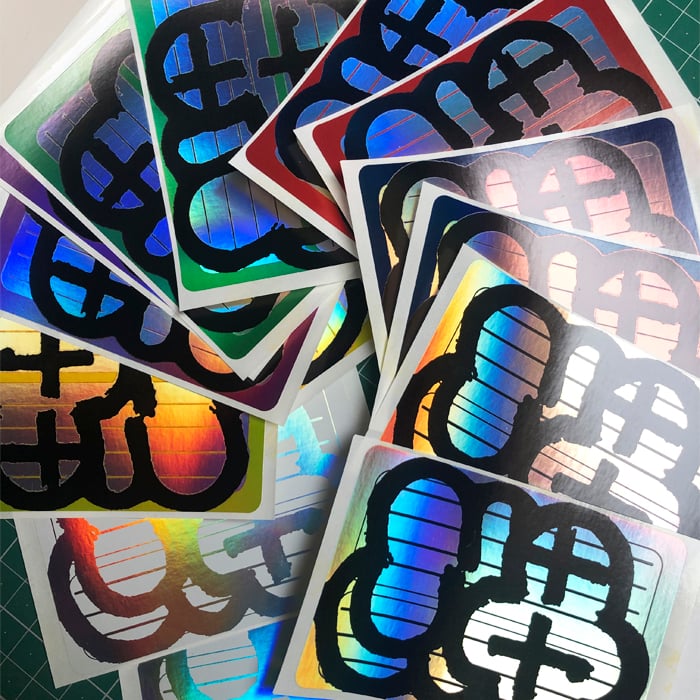 MQ - holographic eggshell sticker pack