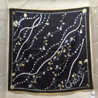 Black Jewelry Print Scarf (Black and Gold)