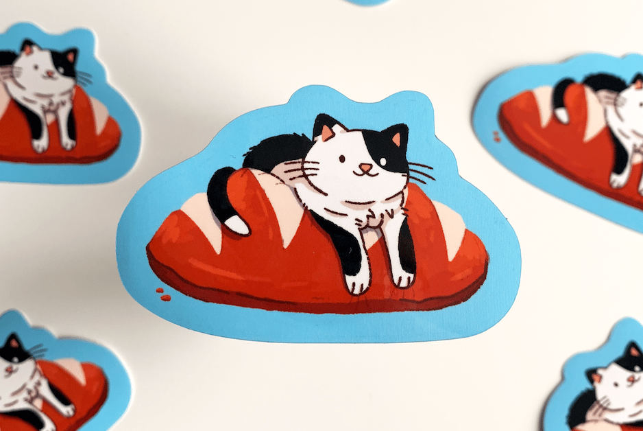 Image of Cat Baguette Sticker 