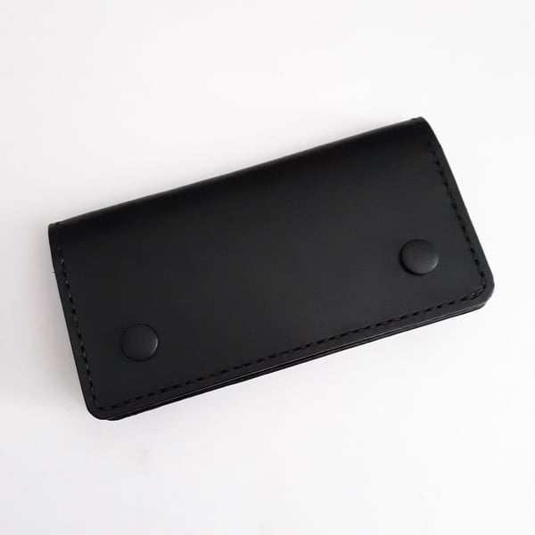 Image of "Black on Black - Long Double Snap Wallet"