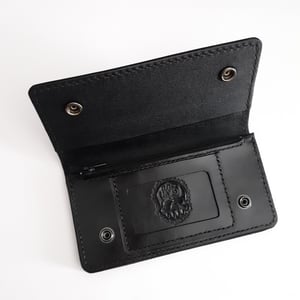 Image of "Black on Black - Long Double Snap Wallet"