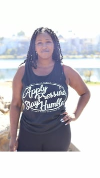 Apply Pressure, Stay Humble Tank Top (Black/White)