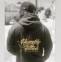 Image 2 of One Love, One Struggle Hoodie (Black/Gold)