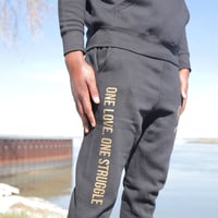 Image 1 of One Love, One Struggle Jogger Pants (Black/Gold)