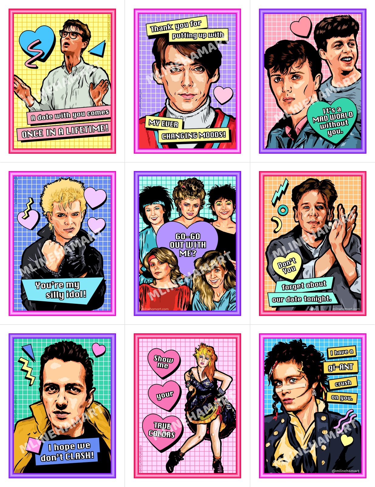 New Wave Valentine's Day Card Pack (2022) | M. Lineham Art