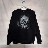 Image 1 of Smokin Skull Airbrushed sweater