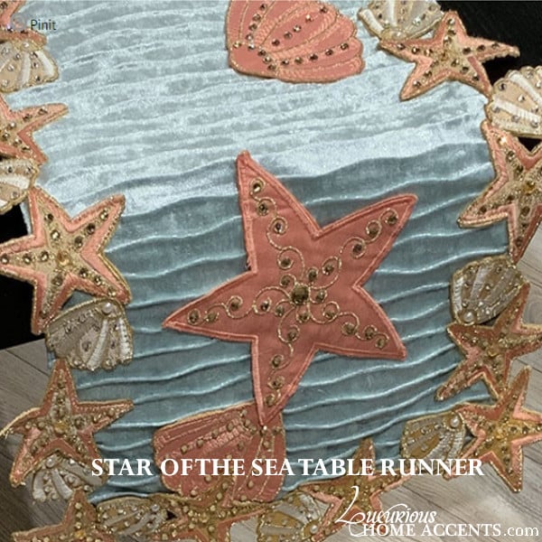 Image of Star of the Sea Aqua Table Runner
