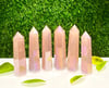 ANGEL AURA ROSE QUARTZ TOWER POINT WAND 2"