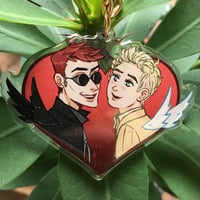 Good Omens- 3 Inch Acrylic Charm with Glitter.