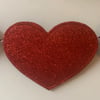 Red Glitter Heart Garland