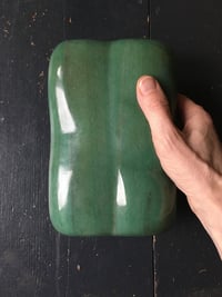 Image 1 of Green Stone Handle with Bronze Fixings