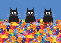 Image 3 of Cats in Flowers Collection