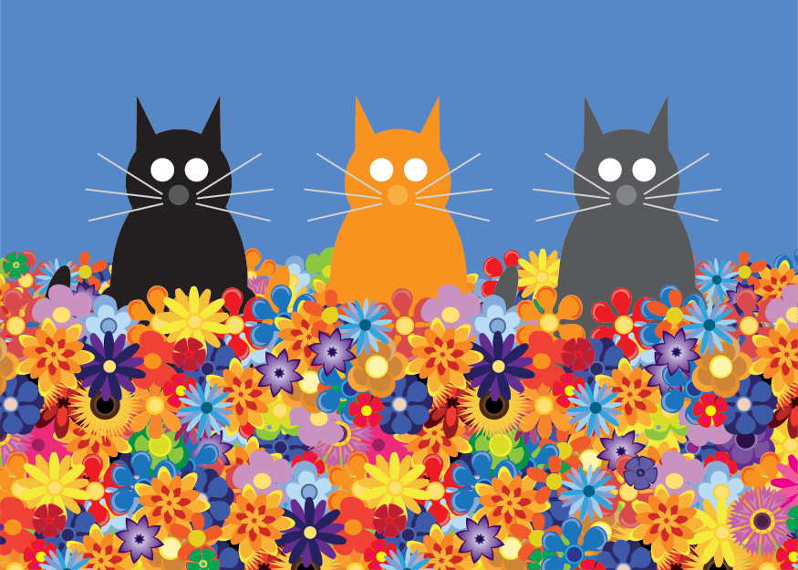Cats in Flowers Collection