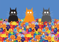 Image 1 of Cats in Flowers Collection