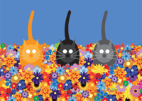 Image 2 of Cats in Flowers Collection