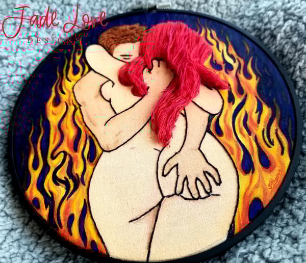 Image of "Inferno" 3-D Erotic Embroidery Art