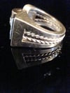 RETRO 1940S FRENCH TANK 18CT PLATINUM DIAMOND 0.60CT PAVE SET RING