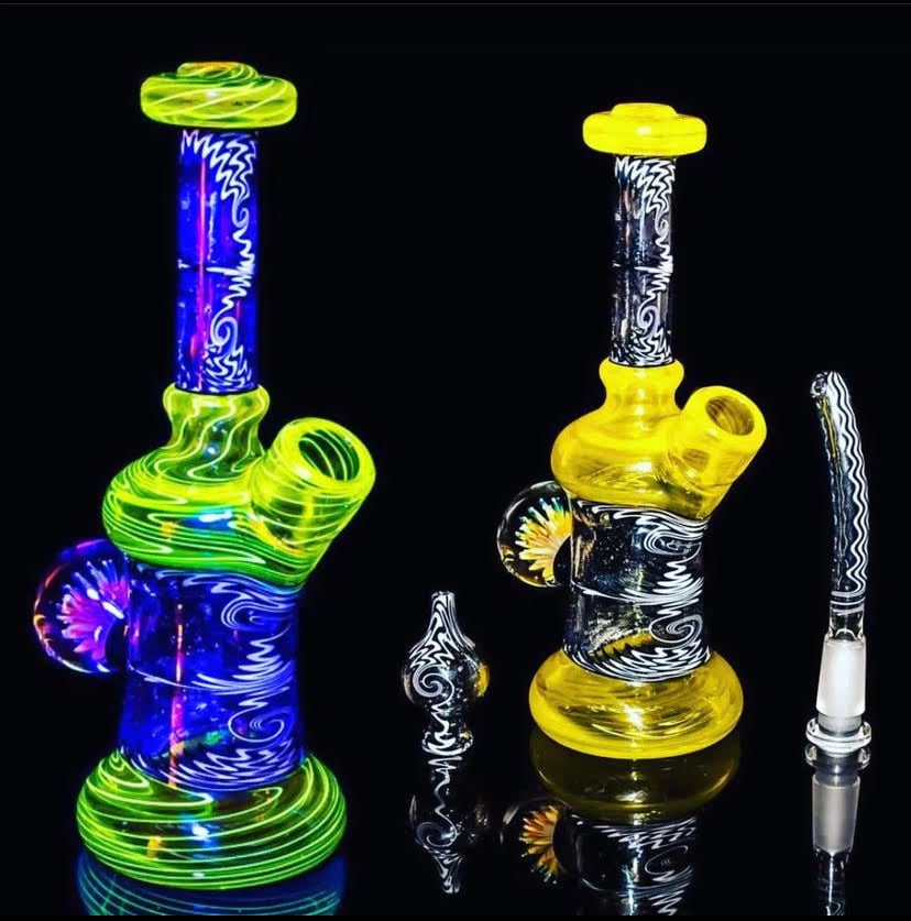 Image of Baker The Glass Maker Rig (UV Illuminati & UV Electric Flamingo) FREE SHIPPING